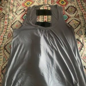 Tea n Rose grey backless tank top w/black straps